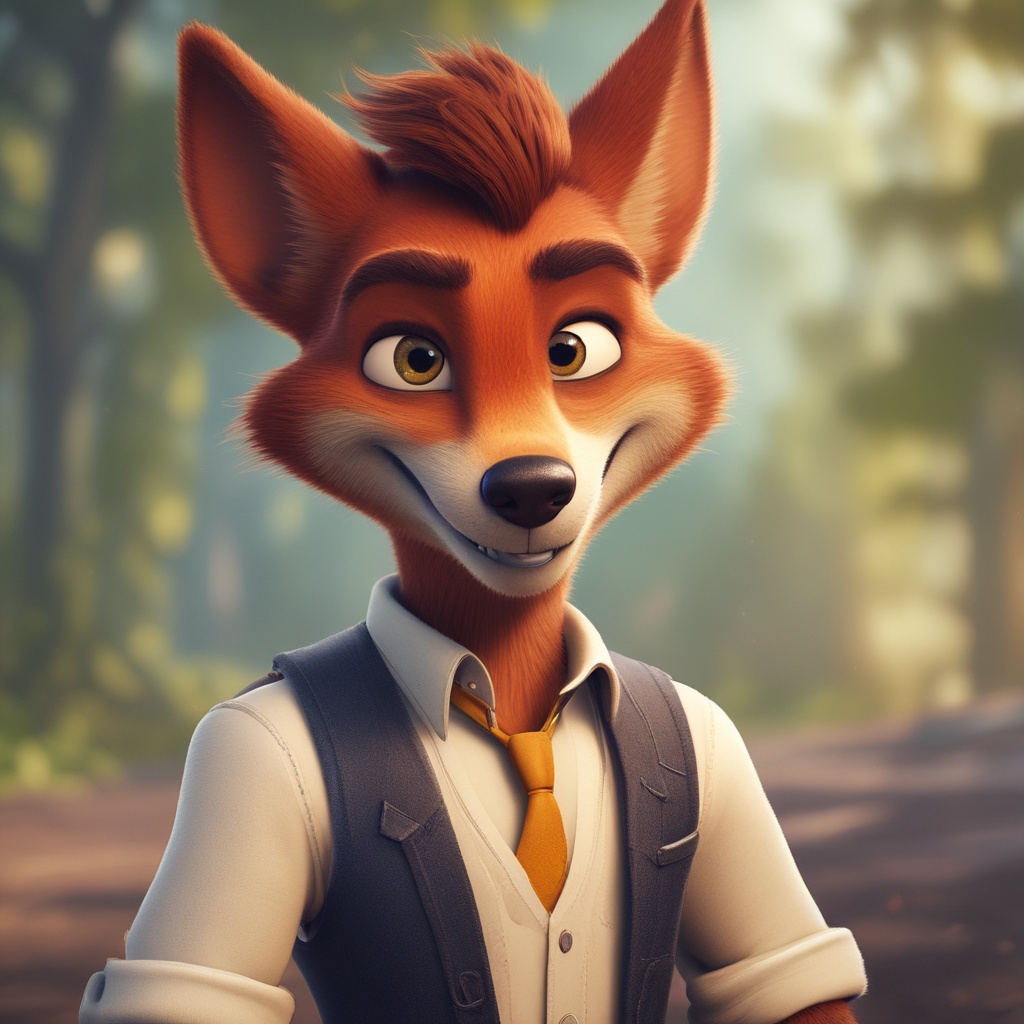 Nick Wilde with a sly smile